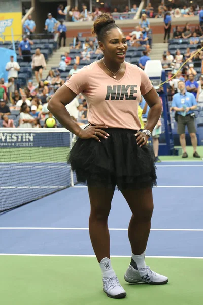 Nova Iorque Agosto 2018 Campeã Grand Slam Serena Williams Participa — Fotografia de Stock