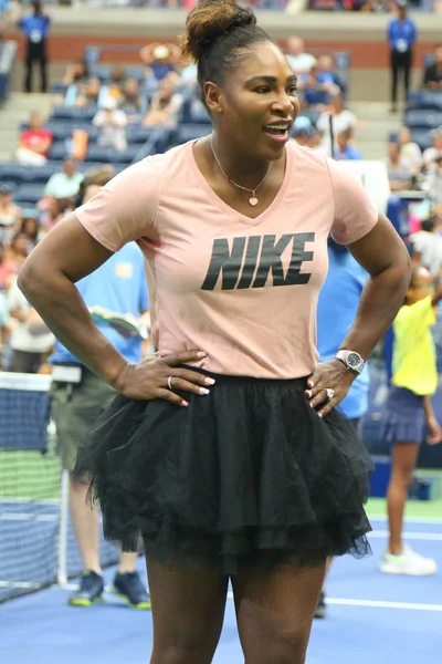Nova Iorque Agosto 2018 Campeã Grand Slam Serena Williams Participa — Fotografia de Stock
