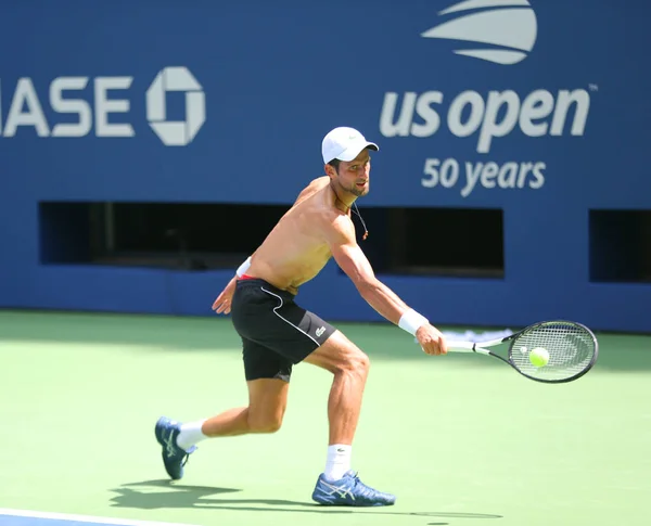 Nova Iorque Agosto 2018 Campeão Grand Slam Vezes Novak Djokovic — Fotografia de Stock