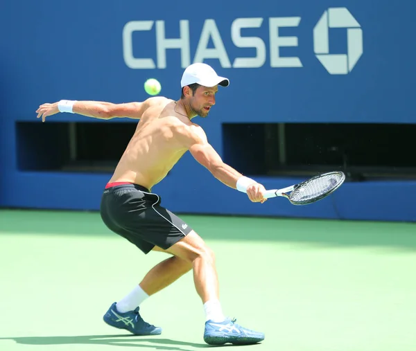 New York Ağustos 2018 Kez Grand Slam Şampiyonu Novak Djokovic — Stok fotoğraf