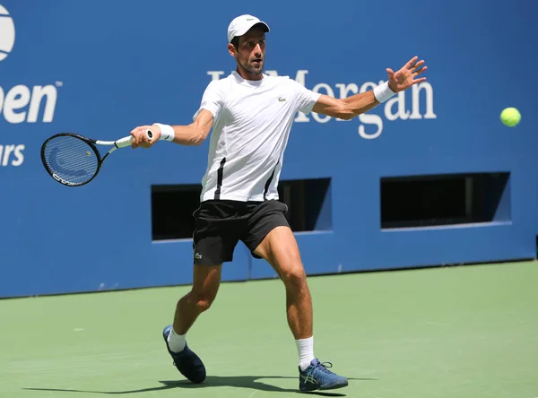 Nueva York Agosto 2018 Novak Djokovic Veces Campeón Del Grand — Foto de Stock