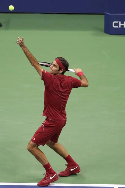 Nueva York Agosto 2018 Veces Campeón Del Grand Slam Roger — Foto de Stock