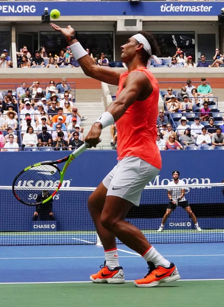 New York - 2 Eylül 2018: 17-zaman Grand Slam şampiyonu İspanya Rafael Nadal Billie Jean King Ulusal tenis merkezi 16 maç sırasında onun 2018 bize açık başında