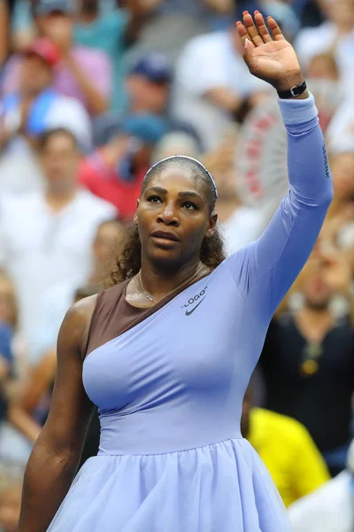 New York Eylül 2018 Kez Grand Slam Şampiyonu Serena Williams — Stok fotoğraf