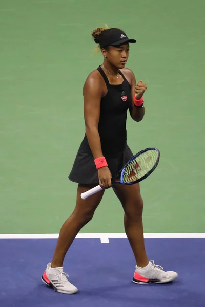 ニューヨーク 2018 2018年米国オープン チャンピオン日本のナオミ大阪セリーナ ウィリアムズ ビリー ビリージーンキングナショナル テニス センターでの彼女の最終戦で — ストック写真