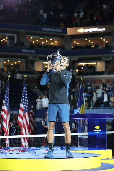 New York Septembre 2018 Novak Djokovic Champion Serbie Open 2018 — Photo