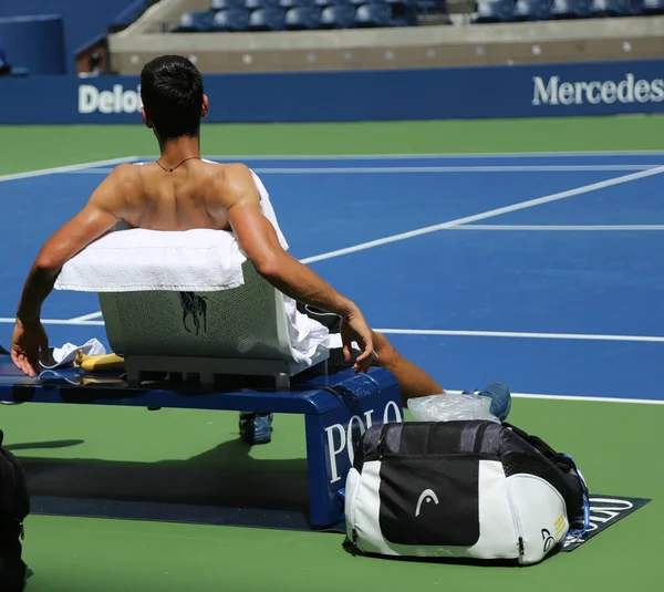 Nueva York Agosto 2018 Veces Campeón Del Grand Slam Novak —  Fotos de Stock