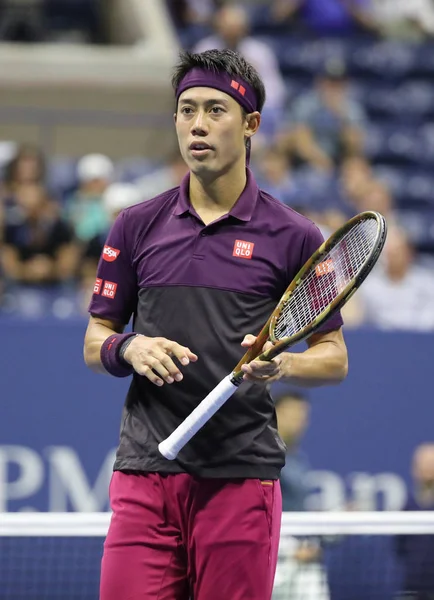 New York Září 2018 Profesionální Tenista Kei Nišikori Japonska Akci — Stock fotografie