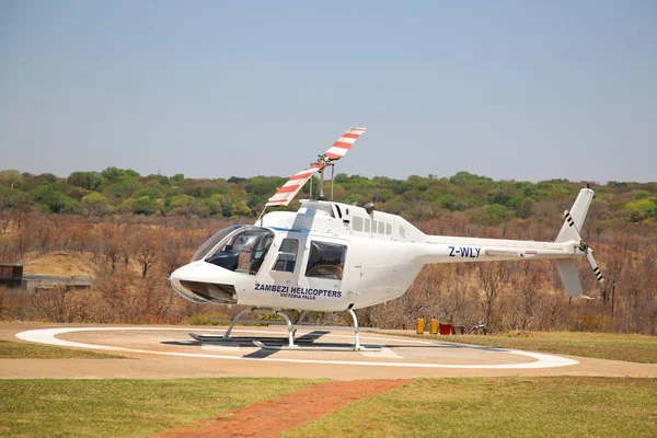 Victoria Falls Zimbabwe October 2018 Zambezi Helicopter Company Bell 206 — Stock Photo, Image