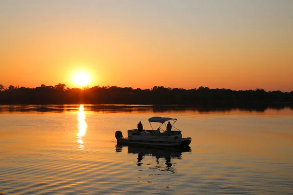 Salida Del Sol Sobre Río Zambezi — Foto de Stock