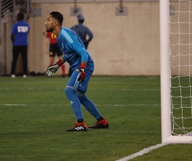 East Rutherford, Nj - 7 Ağustos 2018: Kaleci Keylor Navas karşı Roma 2018 Uluslararası Şampiyonlar Kupası'nda Real Madrid # 1 Metlife Stadı'nda maç. Real Madrid 2-1 kazandı
