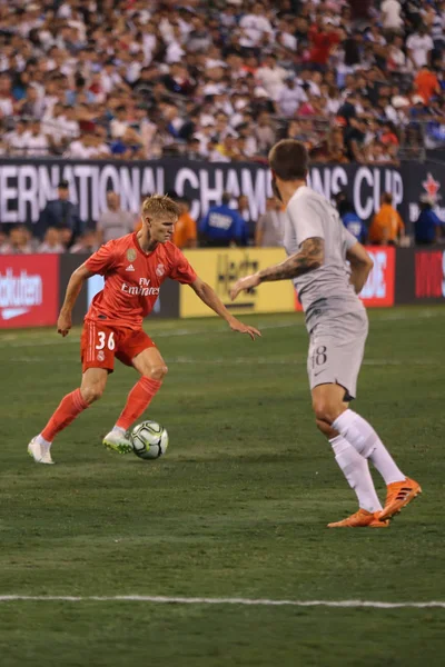 East Rutherford August 2018 Martin Odegaard Real Madrid Action Roma — Stock Photo, Image