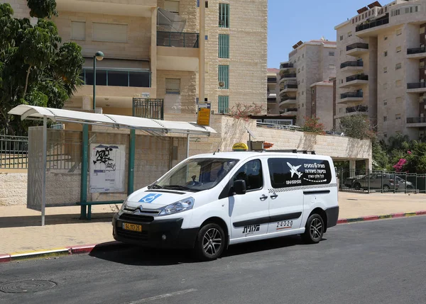 Beer Sheba Israel Septiembre 2018 Taxi Local Calle Beer Sheba — Foto de Stock