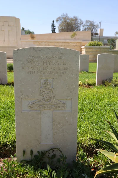 Beersheba Israel September 2018 Grabstein Eines Gefallenen Soldaten Auf Dem — Stockfoto