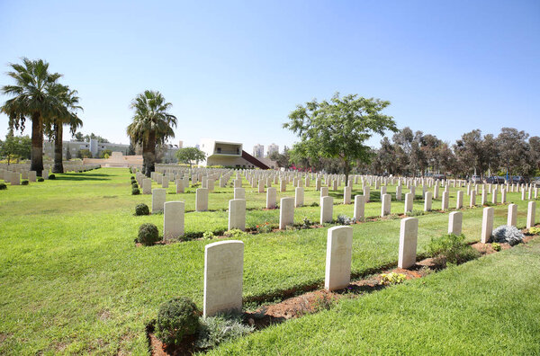 BEERSHEBA, ISRAEL - SEPTEMBER 24, 2018: Beersheba War Cemetery. This cemetery contains 1,241 Commonwealth burials of the Great War, 67 of them unidentified