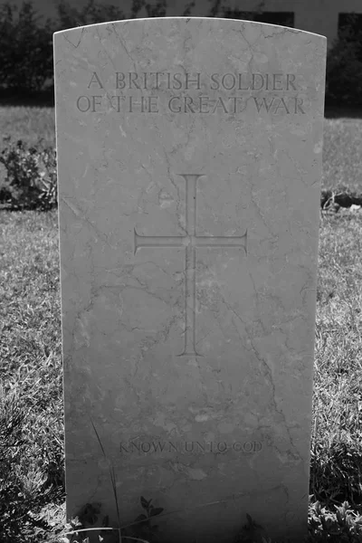 Beersheba Israel September 2018 British Soldier Great War Gravestone Unidentified — Stock Photo, Image