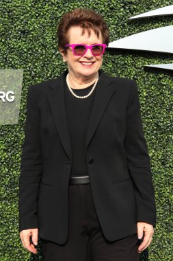 New York - 27 Ağustos 2018: 39-zaman Grand Slam şampiyonu Billie Jean King mavi halı 2018 önce bize açık açılış gecesi töreni Usta Ulusal Tenis Merkezi 