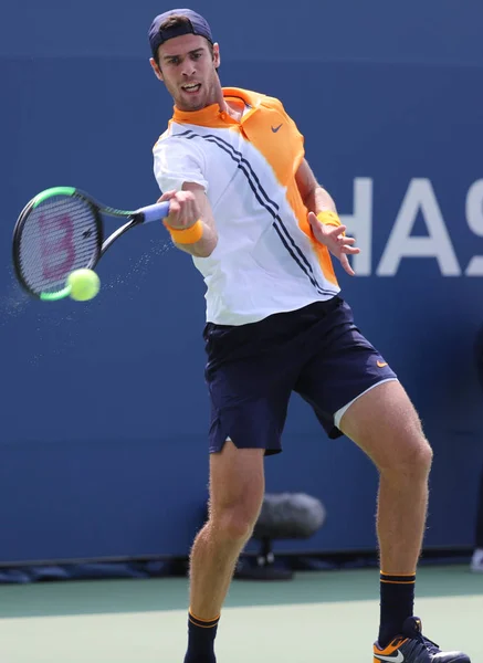 New York Augusti 2018 Professionell Tennisspelare Karen Khachanov Ryssland Aktion — Stockfoto