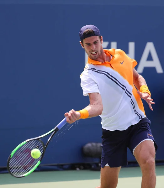 New York Augustus 2018 Professionele Tennisspeelster Karen Khachanov Van Rusland — Stockfoto