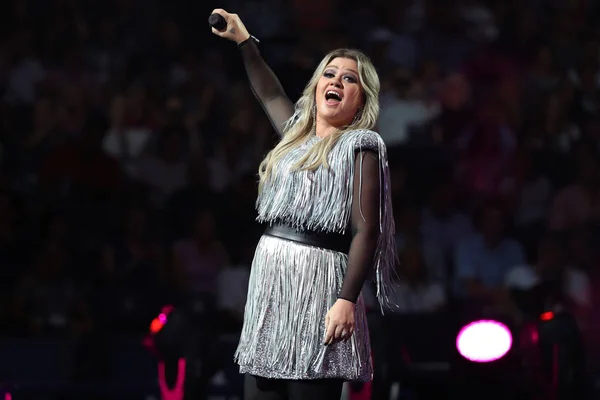 Nueva York Agosto 2018 Kelly Clarkson Superestrella Ganadora Premio Grammy —  Fotos de Stock
