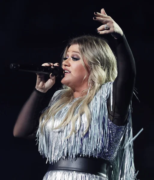 New York Augusti 2018 Grammy Award Vinnande Superstar Kelly Clarkson — Stockfoto