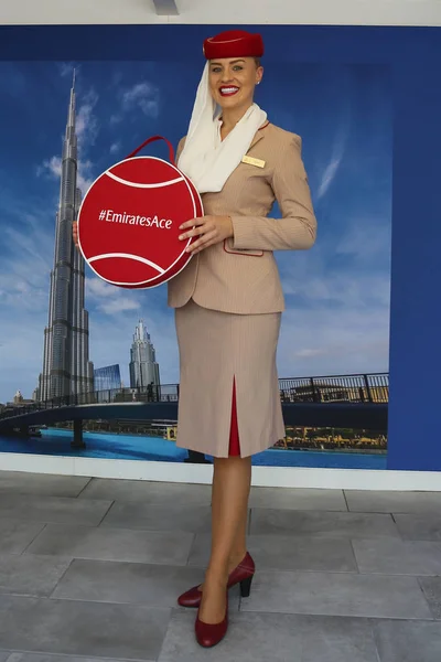 New York September 2018 Emirates Airlines Flygvärdinnor Emirates Airlines Monter — Stockfoto