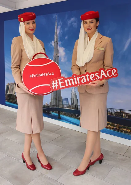 New York September 2018 Emirates Airlines Flygvärdinnor Emirates Airlines Monter — Stockfoto