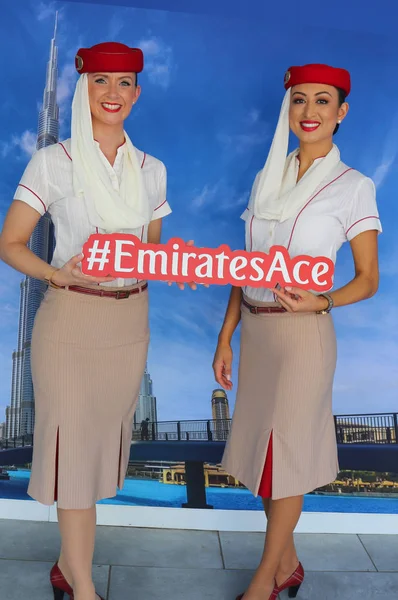 New York September 2018 Emirates Airlines Flugbegleiter Stand Der Emirates — Stockfoto