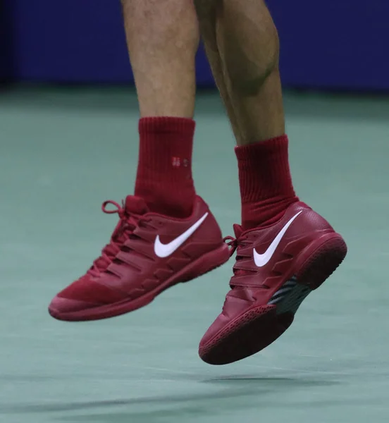 Nova Iorque Agosto 2018 Roger Federer Campeão Grand Slam Suíça — Fotografia de Stock