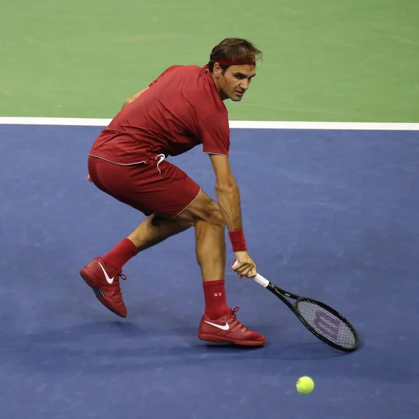 Nova Iorque Agosto 2018 Campeão Grand Slam Roger Federer Suíça — Fotografia de Stock