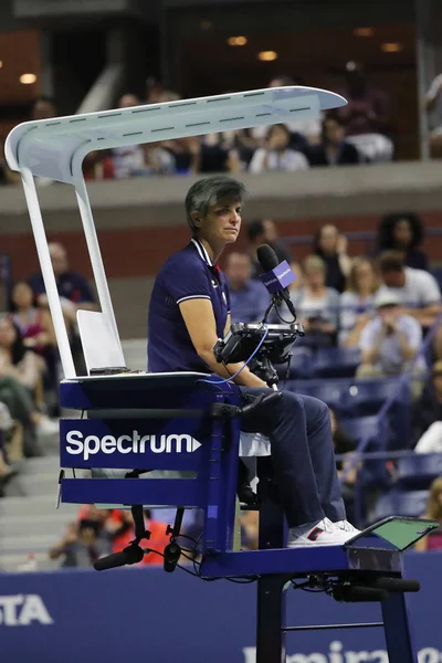 New York September 2018 Stoel Scheidsrechter Marija Cicak Tijdens 2018 — Stockfoto