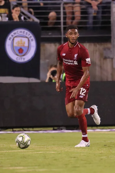 East Rutherford Julho 2018 Joe Gomez Liverpool Ação Contra Manchester — Fotografia de Stock