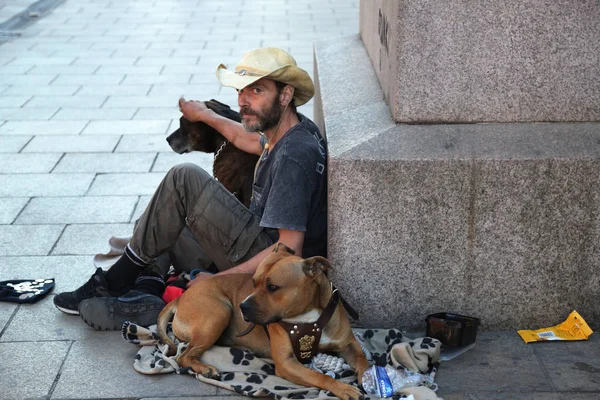 Εδιμβούργο Σκωτία Ιουλίου 2018 Άστεγος Στο Εδιμβούργο Σκωτία — Φωτογραφία Αρχείου