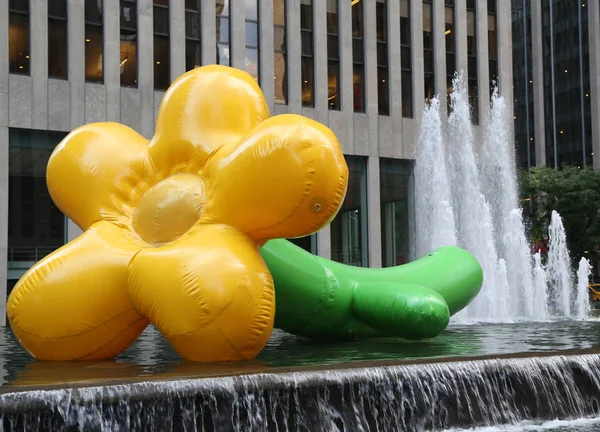 New York August 2018 Grown Flowers Installation Playlab Inc Midtown — Stock Photo, Image