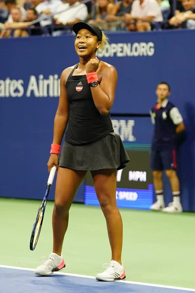 New York September 2018 Professionele Tennisspeelster Naomi Osaka Actie Tijdens — Stockfoto