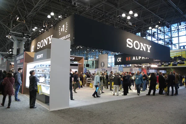 Нью Йорк Октября 2018 Года Стенд Sony Конференции Выставке Pdn — стоковое фото
