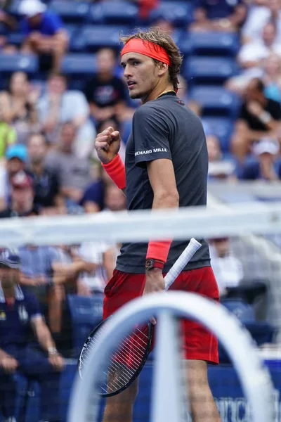 New York September 2018 Der Deutsche Tennisprofi Alexander Zverev Aktion — Stockfoto