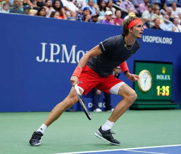 New York Září 2018 Profesionální Tenista Alexander Zverev Německa Akci — Stock fotografie