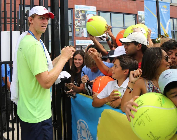 Nowy Jork Września 2018 Tenisista Kevin Anderson Rpa Znaki Autografów — Zdjęcie stockowe