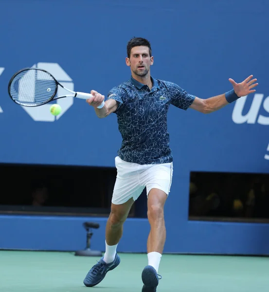 Nova Iorque Setembro 2018 Vezes Campeão Grand Slam Novak Djokovic — Fotografia de Stock