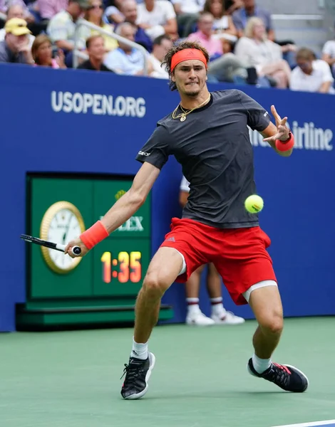 Nueva York Septiembre 2018 Tenista Profesional Alexander Zverev Alemania Acción —  Fotos de Stock