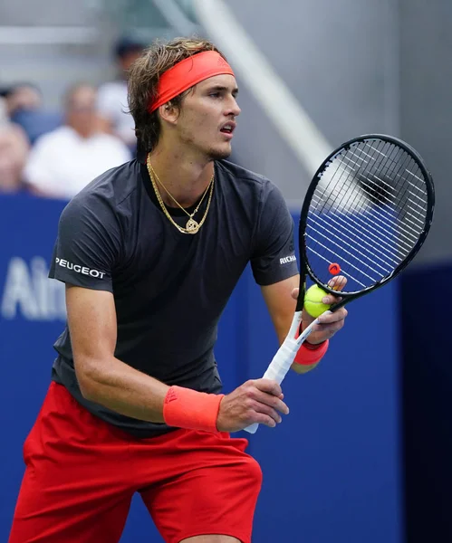 New York Září 2018 Profesionální Tenista Alexander Zverev Německa Akci — Stock fotografie