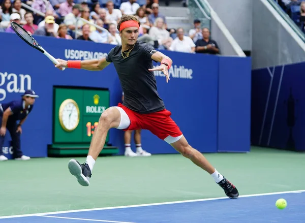 New York Září 2018 Profesionální Tenista Alexander Zverev Německa Akci — Stock fotografie