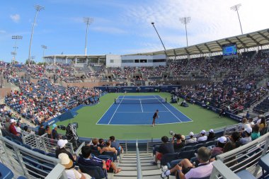 New York - 1 Eylül 2018: Tribün Stadı'nda Billie Jean King Ulusal Tenis Merkezi Flushing, NY 2018 US Open turnuvası sırasında