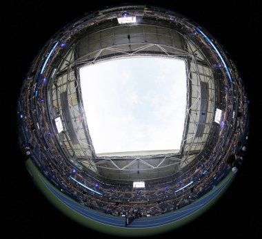 New York - 1 Eylül 2018: Arthur Ashe Stadyumu Billie Jean King Ulusal Tenis Merkezi New York'ta 2018 US Open turnuvası sırasında