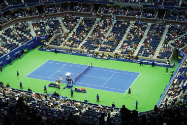 New York - 3 Eylül 2018: Arthur Ashe Stadyumu Billie Jean King Ulusal Tenis Merkezi gece oturumu New York'ta 2018 Us Open turnuvasında sırasında