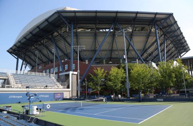 New York - 21 Ağustos 2018: Arthur Ashe Stadı'nda Billie Jean King Ulusal tenis merkezi hazır 2018 için bize New York'ta açık turnuva