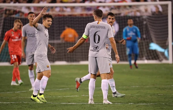 East Rutherford August 2018 Team Roma Celebrates Goal Team Captain — Stock Photo, Image