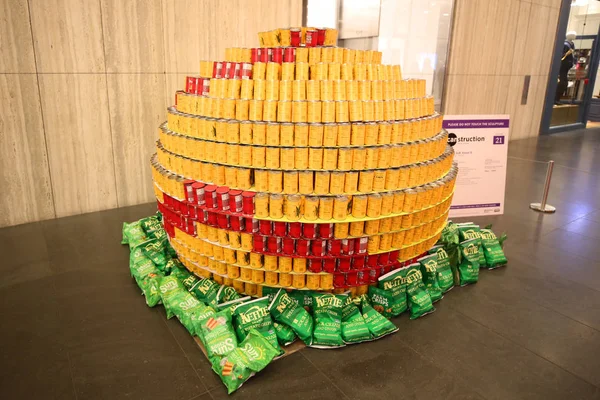 New York November 2018 Mat Skulptur Presenteras Årliga Nyc Canstruction — Stockfoto