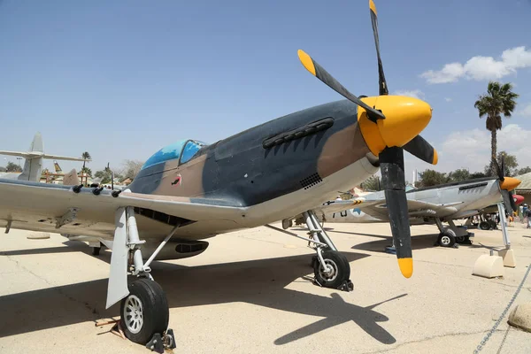 Hatzerim Israël Mei 2017 Messerschmidt Vintage Israëlische Luchtmacht Vliegtuigen Tentoongesteld — Stockfoto